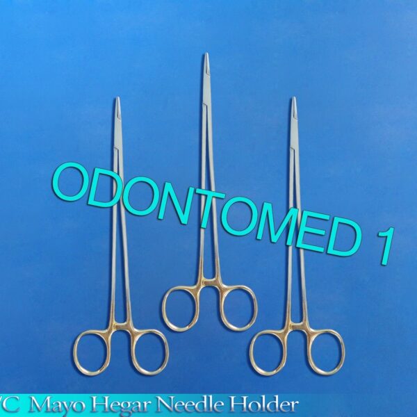 3 T/C MAYO HEGAR NEEDLE HOLDER 9.5" SERRATED W/ TUNGSTEN CARBIDE INSERTS