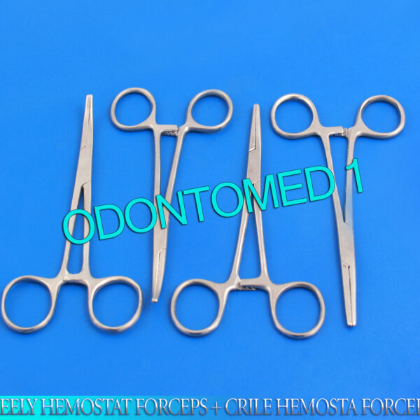 4 ASSORTED KEELY HEMOSTAT FORCEPS + CRILE HEMOSTA FORCEPS 5.5'' STR+CVD SURGICAL
