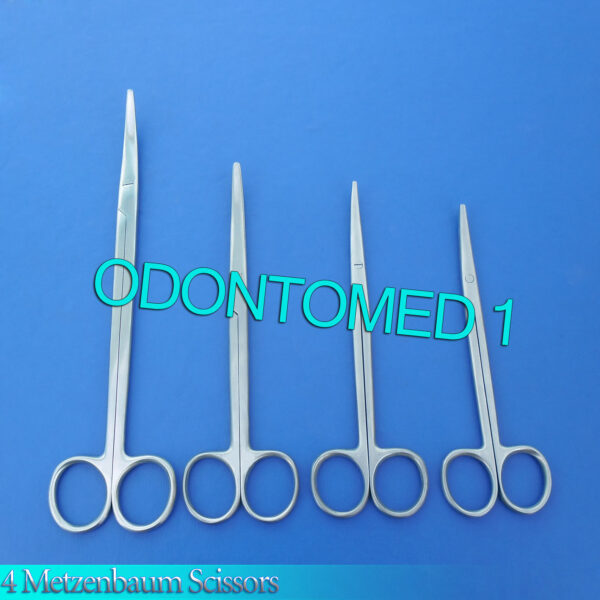 4 Metzenbaum Scissors 6"+7"+8"+11" Curved Surgical Instruments