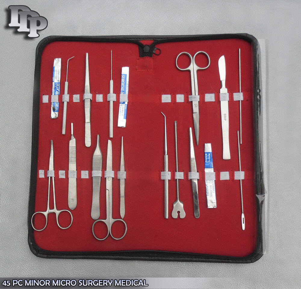 45-PC-MINOR-MICRO-SURGERY-MEDICAL-STUDENT-SURGICAL-INSTRUMENTS-FORCEPS-KIT-111303013206