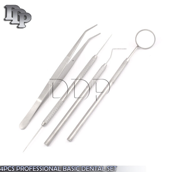 4 PCS PROFESSIONAL BASIC DENTAL SET KIT STAINLESS STEEL NEW PR-002