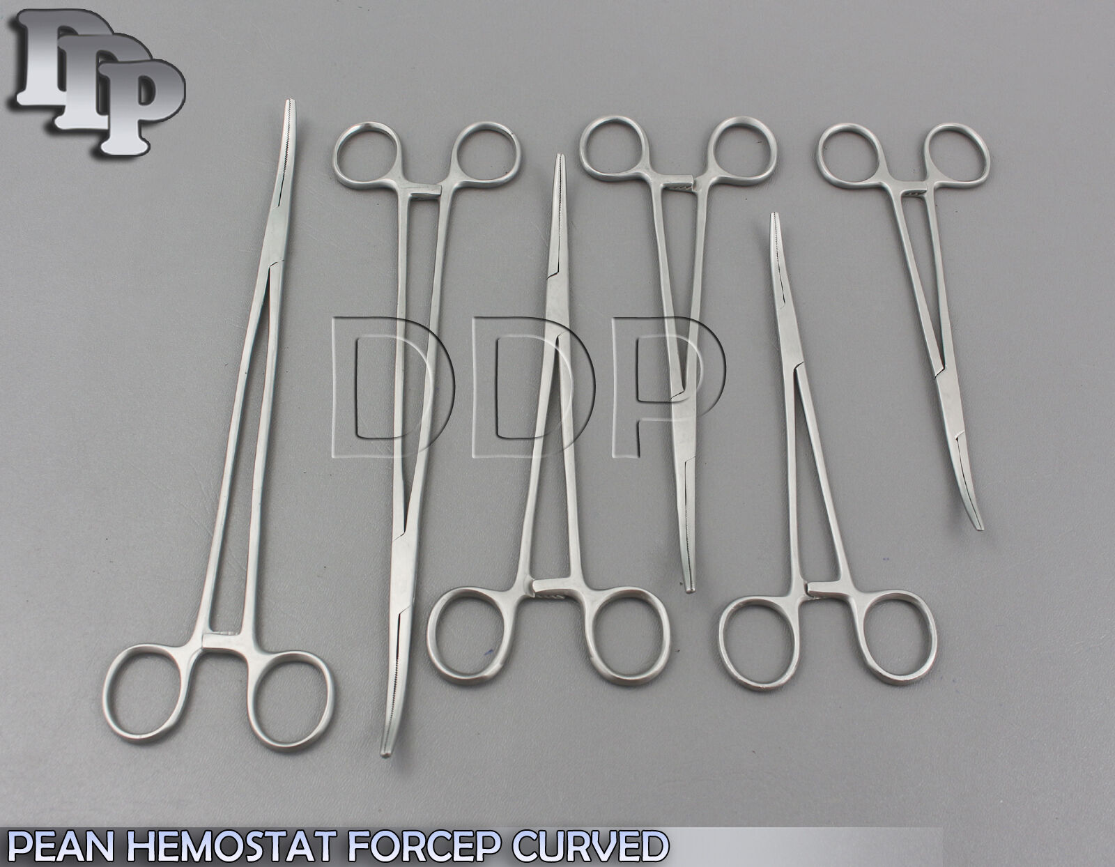 6-PC-STAINLESS-STEEL-ROCHESTER-PEAN-HEMOSTAT-FORCEP-CURVED-SERRATED-TIP-6-8-132007068796