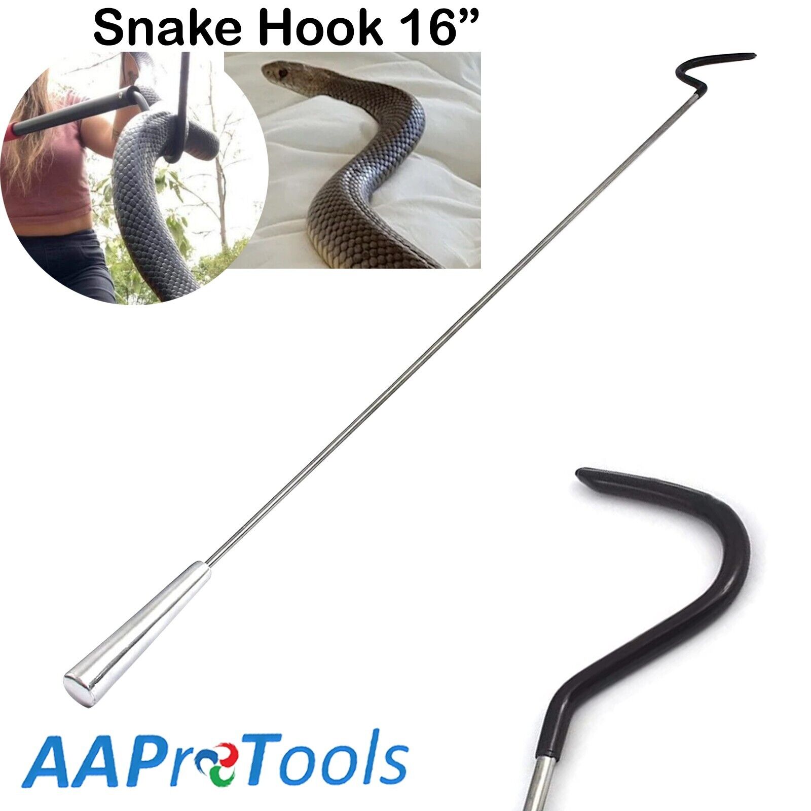 AAPRO-Snake-Hooks-Snake-Catcher-Hook-All-Metal-Handle-16-Color-Blue-Dip-256095590846-2