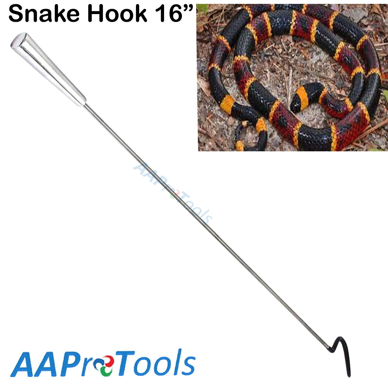 AAPRO-Snake-Hooks-Snake-Catcher-Hook-All-Metal-Handle-16-Color-Blue-Dip-256095590846