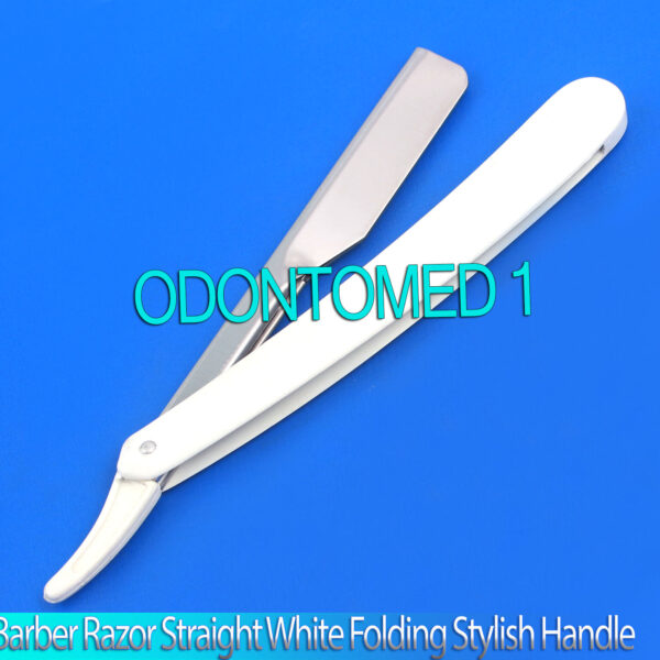 Barber Razor Straight Shaving Stainless Steel Edge White Folding Stylish Handle