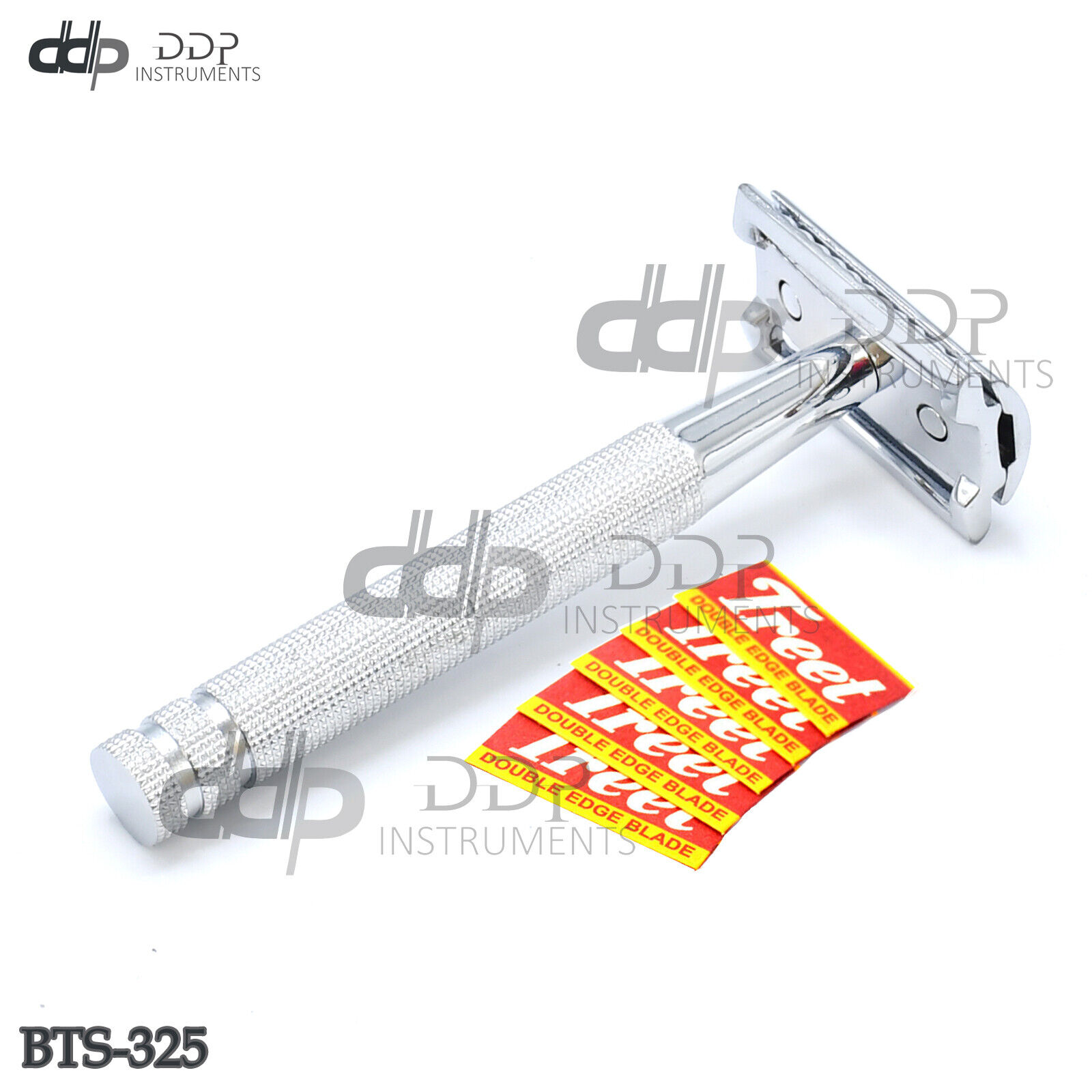 Classic-Stainless-Steel-Handle-Safety-Razor-Chrome-Finish-BTS-325-124063299206