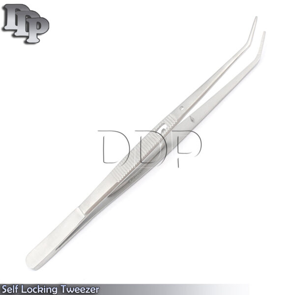 DENTAL SELF LOCKING TWEEZER LONDON COLLEGE SERRATED TIP SURGICAL ENT FORCEPS LAB