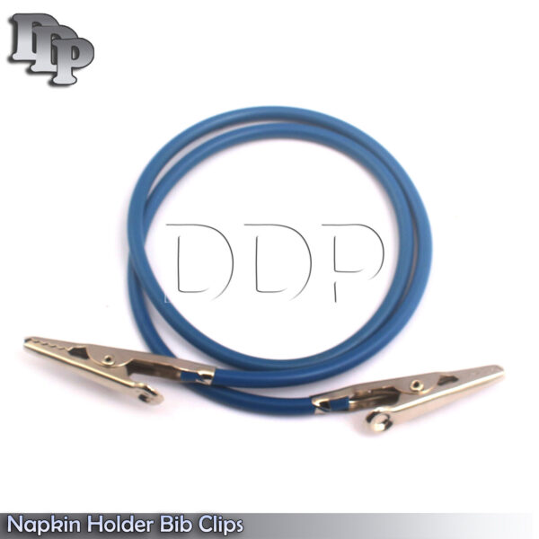 Dental Napkin Holder Blue Bib Clip Tattoo Silicone Cord Flexible Clip