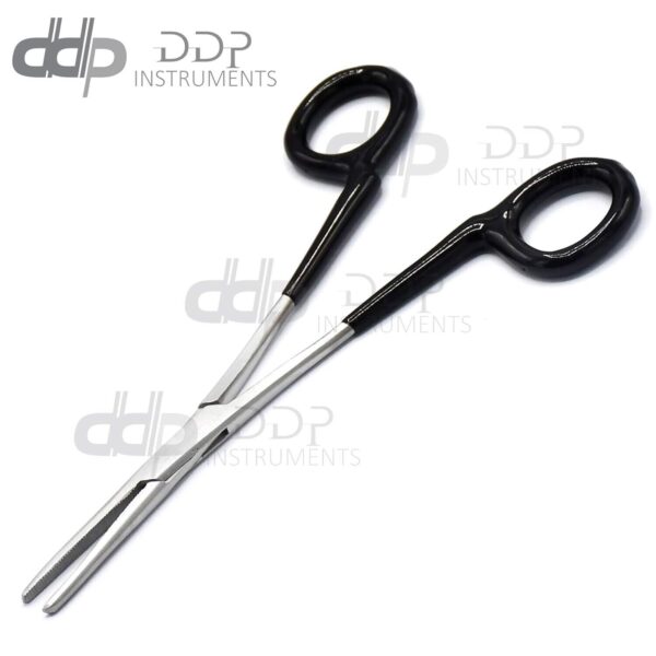 Fishing Str Hemostat Forceps 6.25'' Locking Clamps BLACK PVC Grip Handle