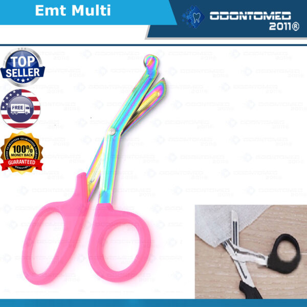 Fluoride Coated Medical Scissors, EMT and Trauma Shears Paramedic Pink Multi