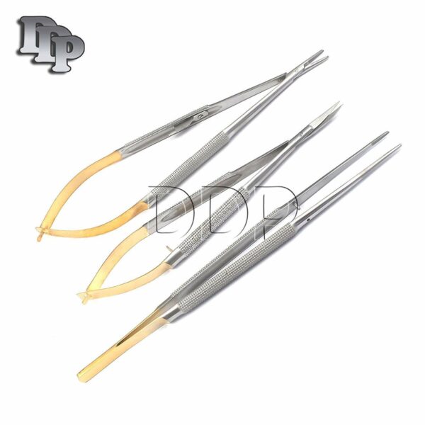 GERMAN Castroviejo Micro Scissors Needle Holder Curved TC Forceps Dental Eye