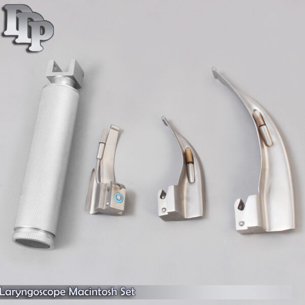 LARYNGOSCOPE MEDIUM HANDLE C + 3 MACINTOSH BLADE #0 +1+4 ENT ANESTHESIA LS-3061