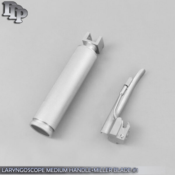 LARYNGOSCOPE MEDIUM HANDLE+MILLER BLADE #1 ENT INTUBATION ANESTHESIA SET