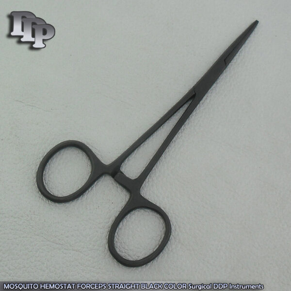MOSQUITO LOCKING HEMOSTAT FORCEPS 5" Straight SURGICAL INSTRUMENTS (full Black)