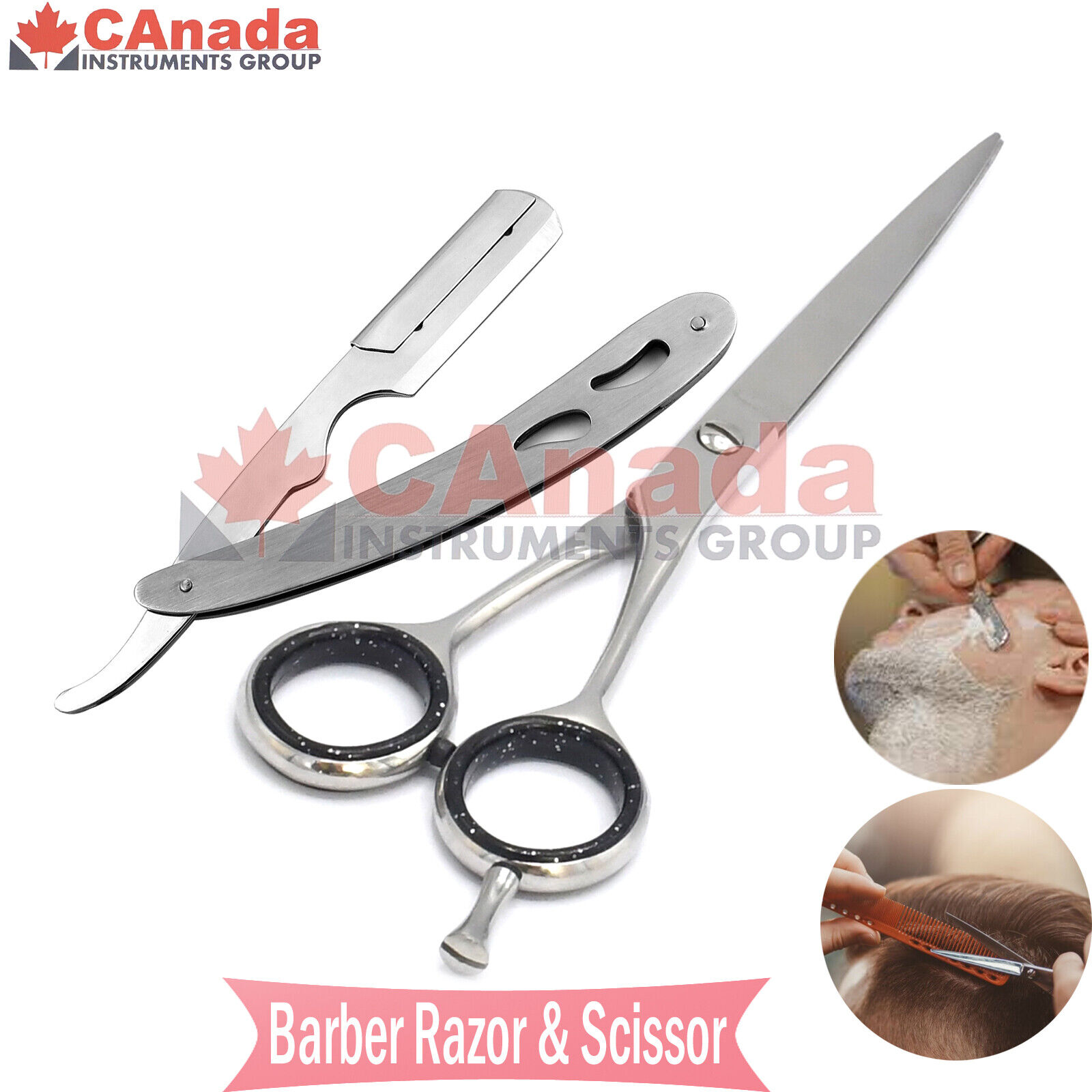 NEW BARBER SALON HAIR CUTTING HAIRDRESSING SHEAR SCISSOR 6 + SHAVING RAZOR NEW BARBER SALON HAIR CUTTING HAIRDRESSING SHEAR SCISSOR 6 + SHAVING RAZOR