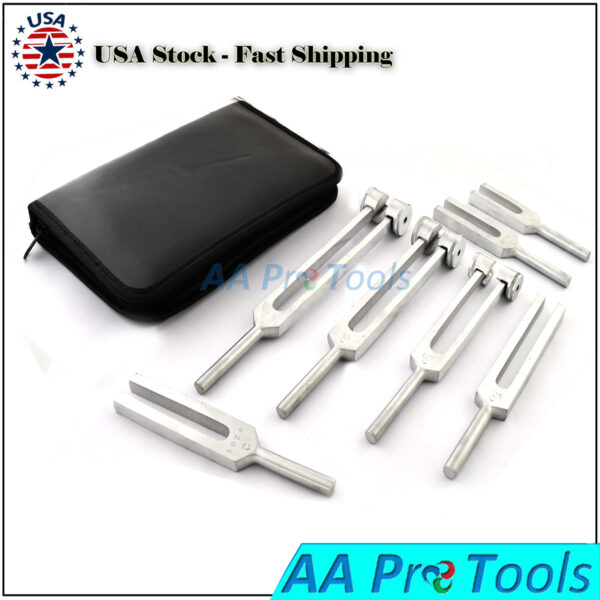 NEW Best Deal 7 Tuning Fork Set - Medical Surgical Diagnostic Set With Case