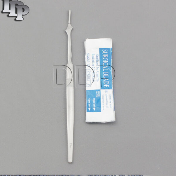 NEW STAINLESS STEEL SCALPEL KNIFE HANDLE #7 + 20 SURGICAL STERILE BLADES #12