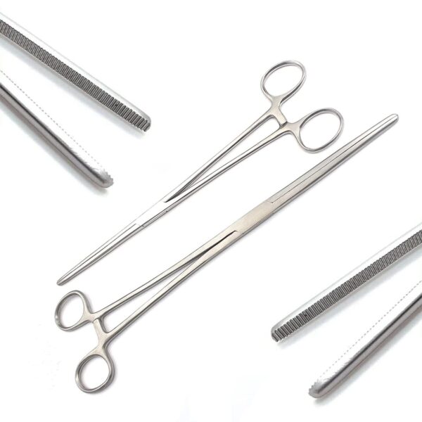 New 2pc Set 10" + 12" Straight Hemostat Forceps Locking Clamps Stainless Steel