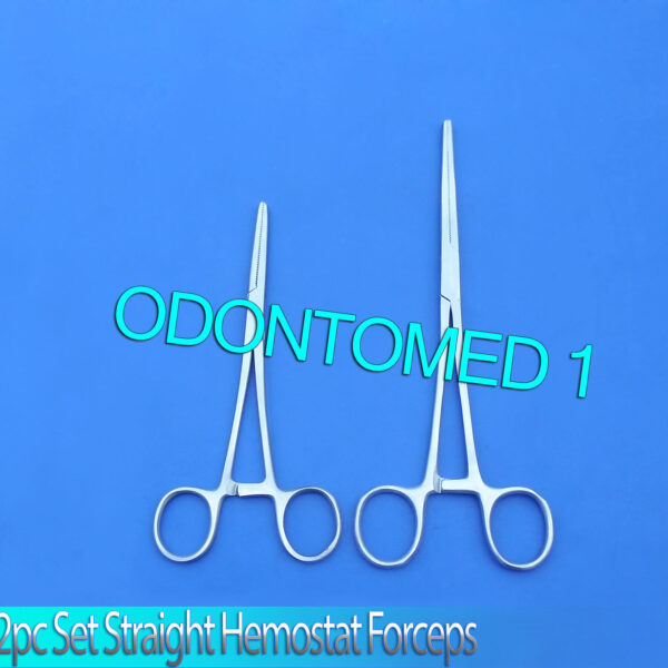 New 2pc Set 5" + 10" Straight Hemostat Forceps Locking Clamps Stainless Steel