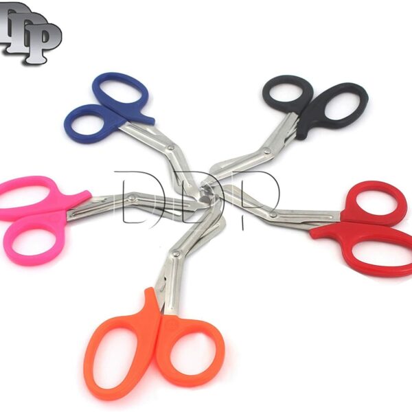 New Premium Grade Set Of 5 Pcs (Red, Orange, Blue, Pink, Black) Utility Scissors