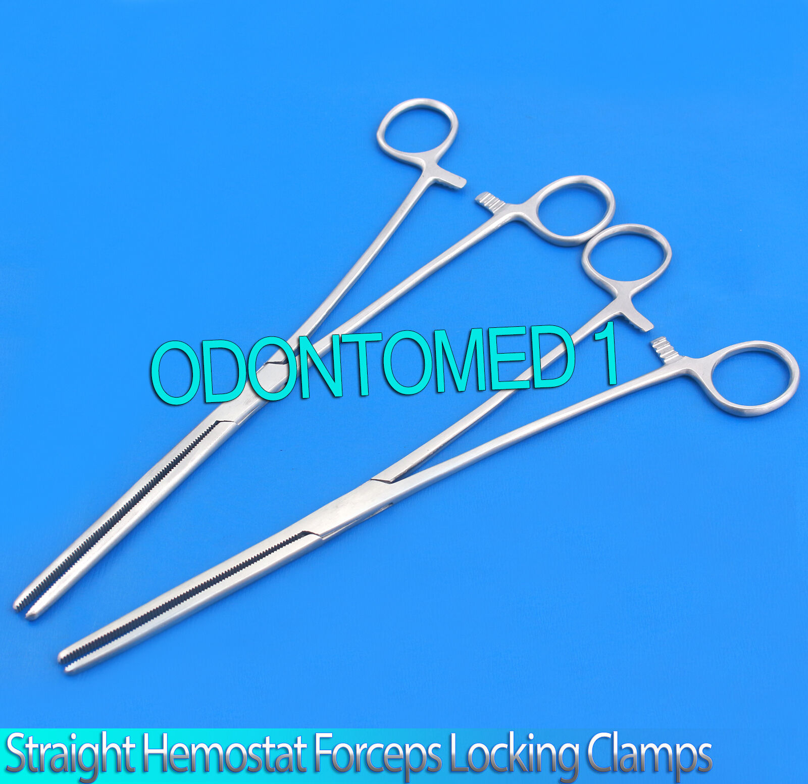 New-Set-of-2-Pairs-8-Straight-Hemostat-Forceps-Locking-Clamps-Stainless-Steel-122281462546