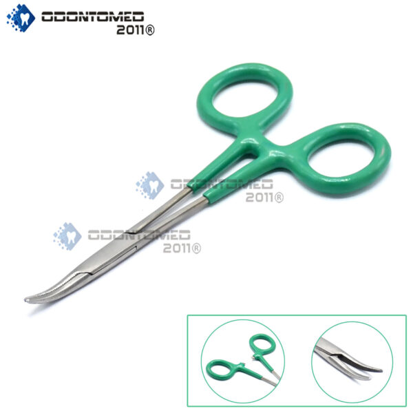 ODM Mosquito Forceps Curved 5" Green Dep Instruments