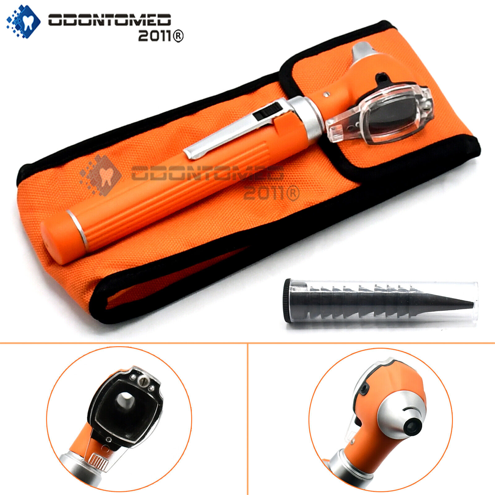 Orange-Mini-Fiber-Optic-Medical-Otoscope-Diagnostic-Examination-112310982676