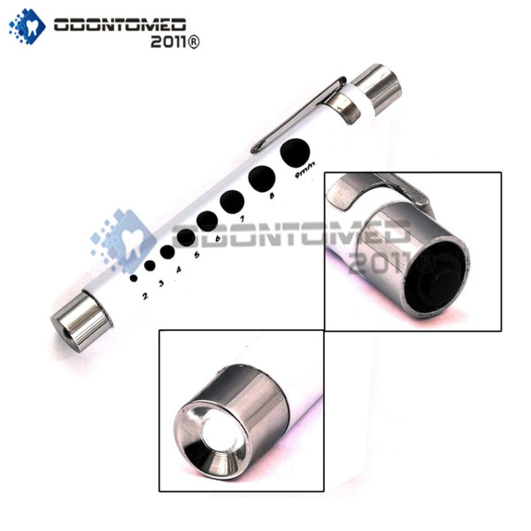 Reusable Led Pupil Gauge Nurse Pen Light Medical Click Penlight White