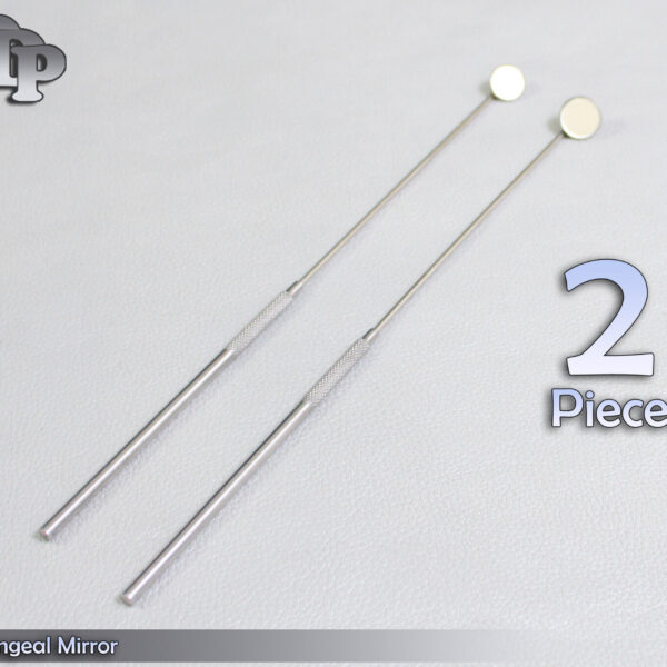 SET OF 2 LARYNGEAL BOILABLE HYGIENE DENTAL MIRRORS WITH HANDLE #5 #6