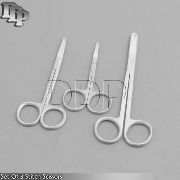 Set Of 3 Stitch Scissors 3.5'' 4.5'' & 5.5'' Medical Surgical Instruments