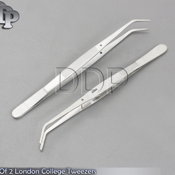 Set of 2 London College Tweezers Self Locking Cotton Dressing Pliers Surgical