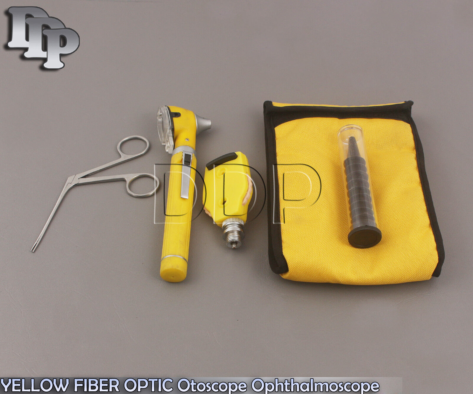 YELLOW-FIBER-OPTIC-Otoscope-Ophthalmoscope-LED-DiagnosticAlligator-ENT-forceps-132608534706