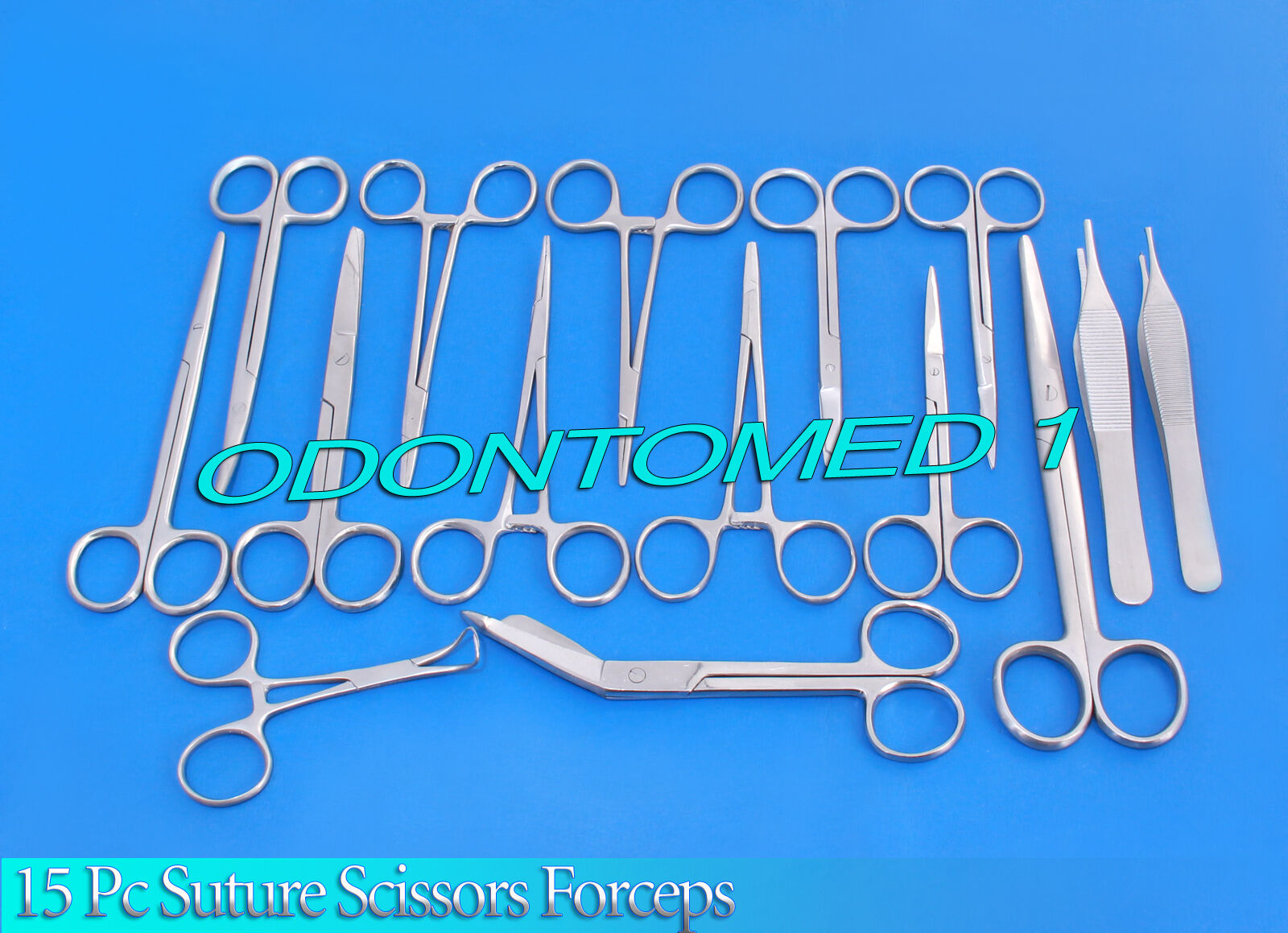 15-PC-SUTURE-SCISSORS-FORCEPS-HEMOSTATS-NEEDLE-HOLDERS-134297307937