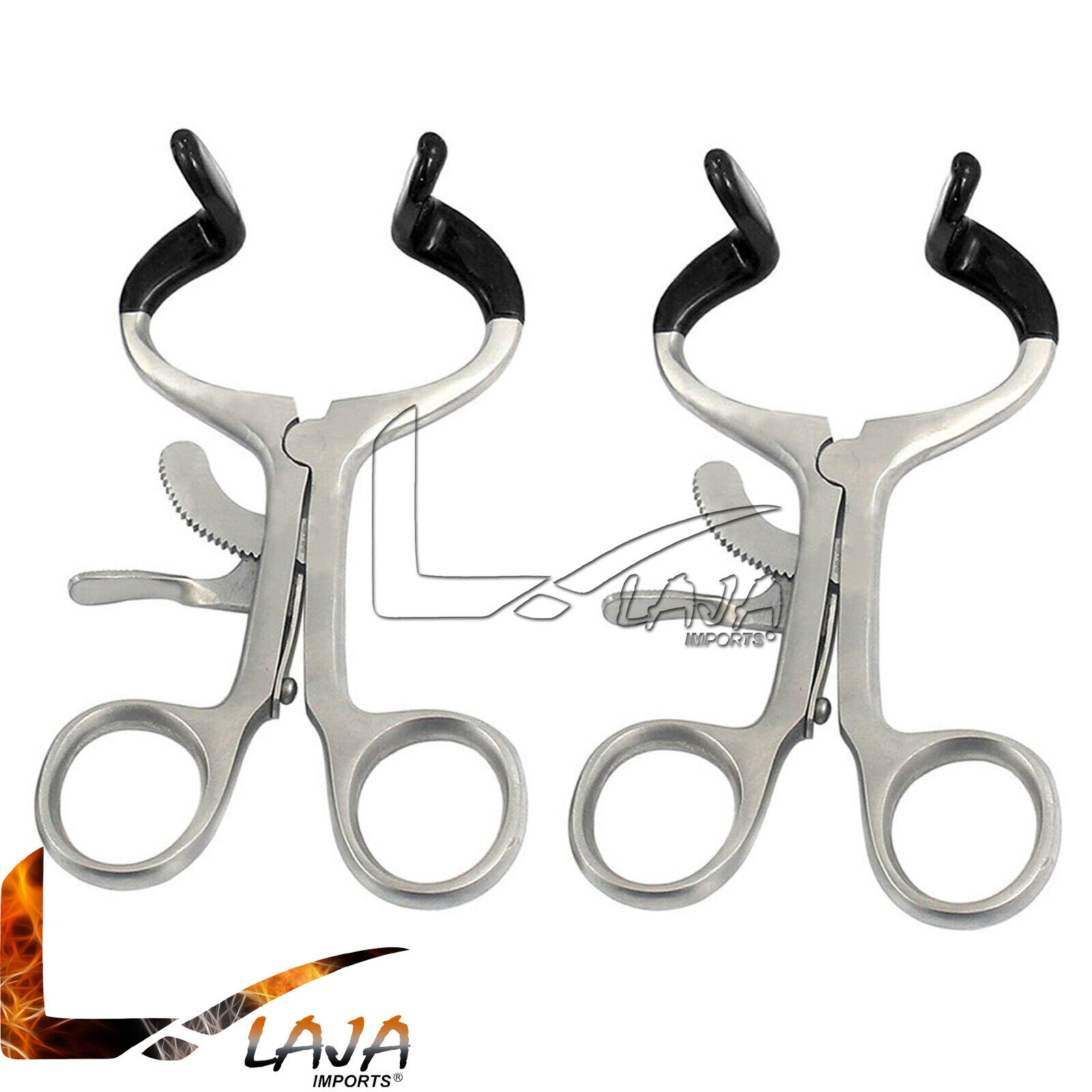 2-Dental-Molt-Mouth-Gag-55-Black-Rubber-Instrument-Stainless-Steel-274567623457