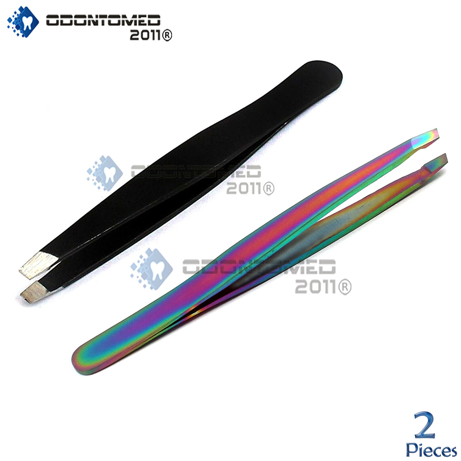 2-Eyelash-Hair-Plucking-Eyebrow-Hair-Removal-Tweezers-Slanted-Rainbow-Black-125578184597