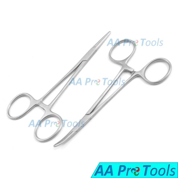 2 Fly Fishing Pliers Straight & Curved Hook Remover Hemostat Forceps Mosquito