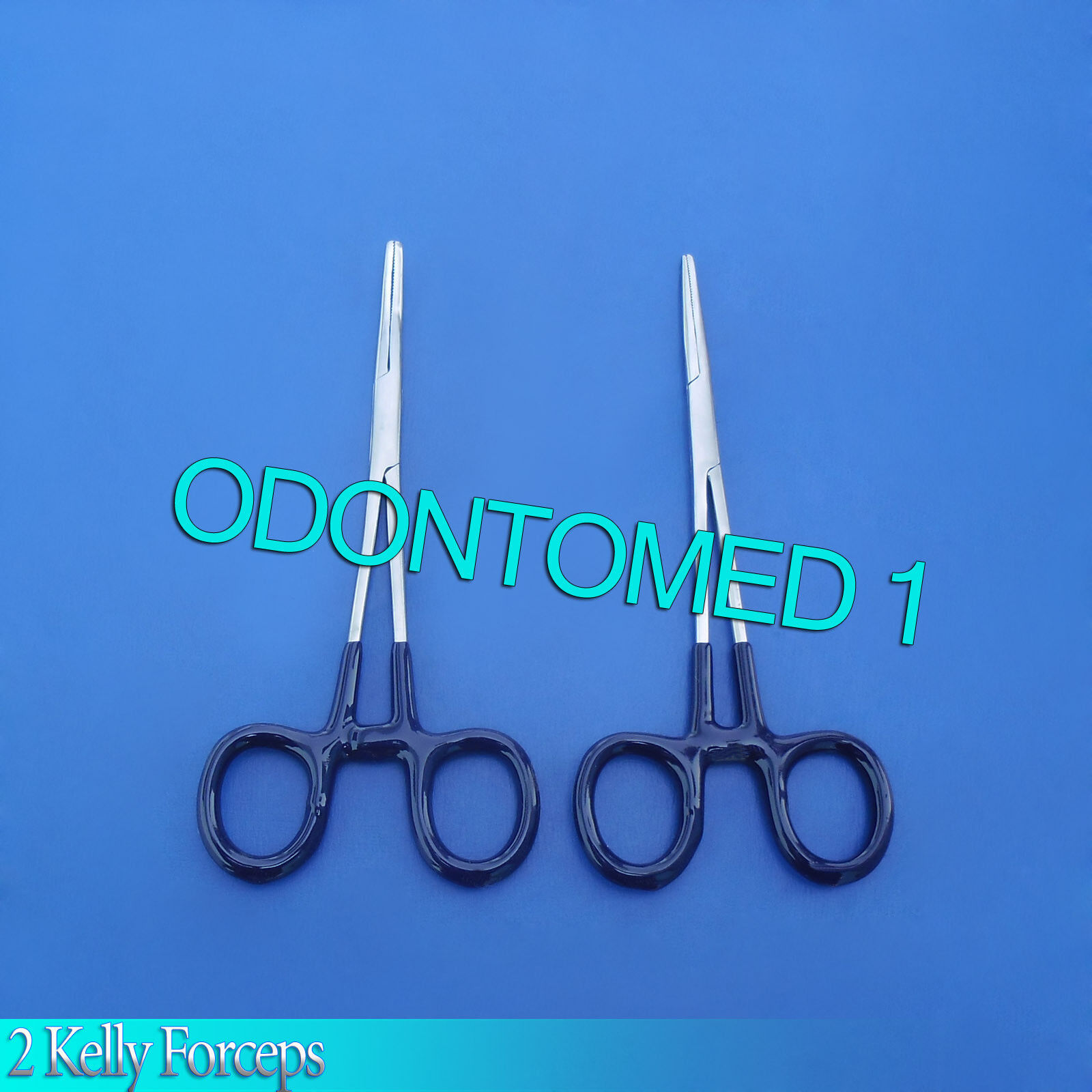 2-Kelly-Forceps-CurvedStraight-55-Blue-Dep-Instruments-EMT-Nurse-121199877527