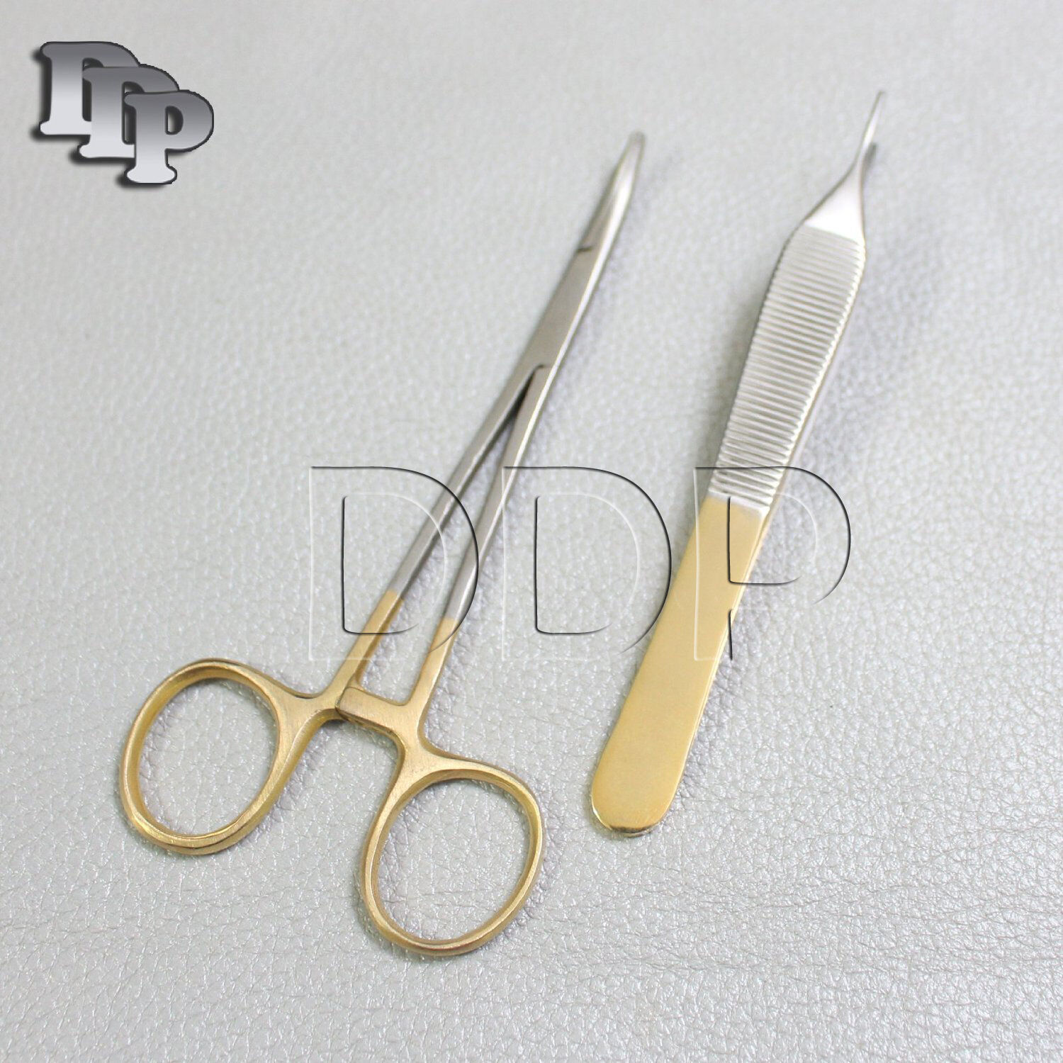 2-PCS-GOLD-HANDLE-SUTURE-KIT-MOSQUITO-CVD-5-ADSON-TISSUE-FORCEPS-371285576237