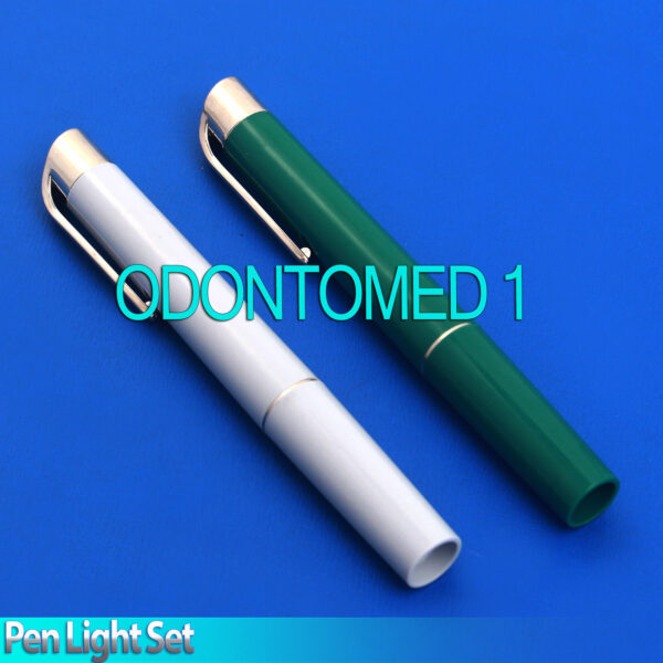 2 Pcs Professional Pen Light Gray,Green Color REUSABLE Diagnostic Penlight