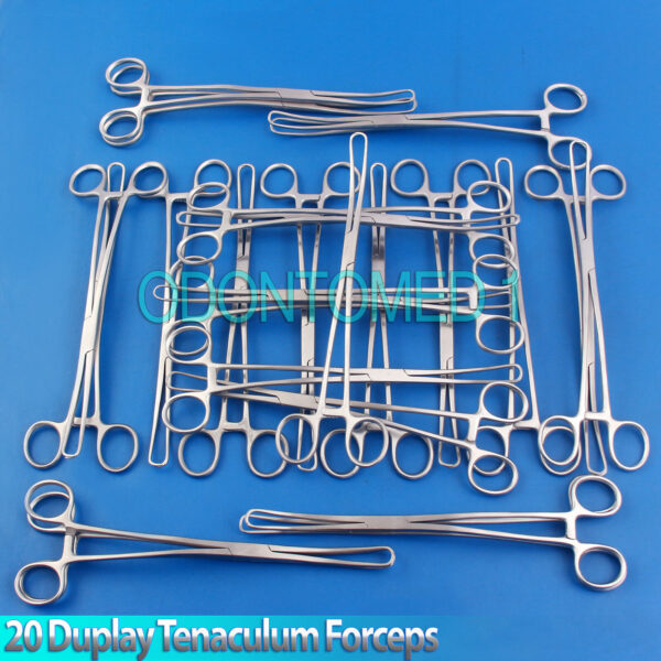 20 Duplay Tenaculum Forceps 9.50" DOUBLE CURVED Gynecology Surgical Instrument