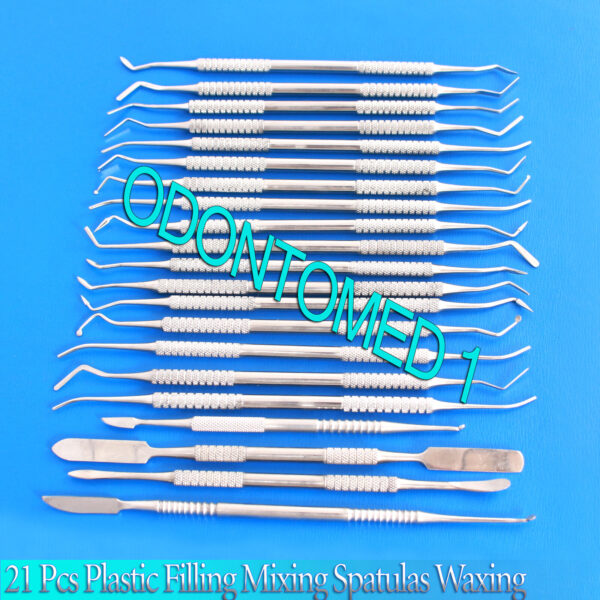 21 Pcs Composite Plastic Filling Mixing Spatulas Waxing & Periosteals Dental