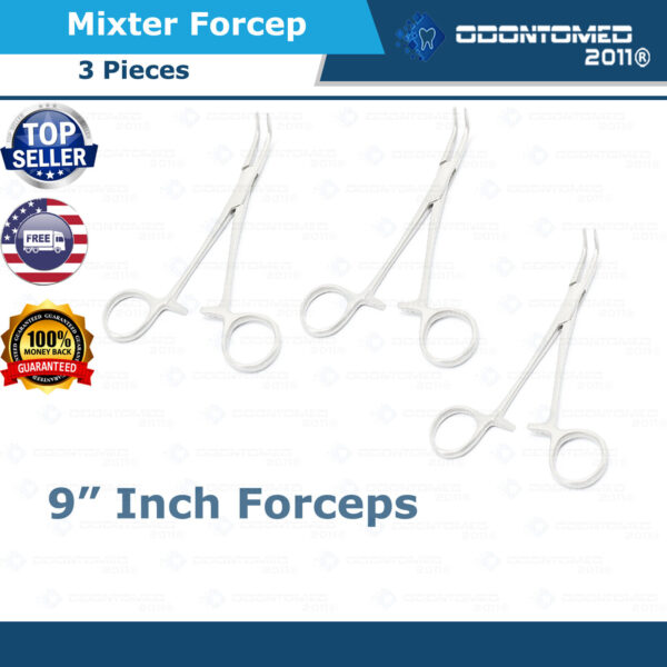 3 Mixter Forceps 9" Surgical Medical Instruments