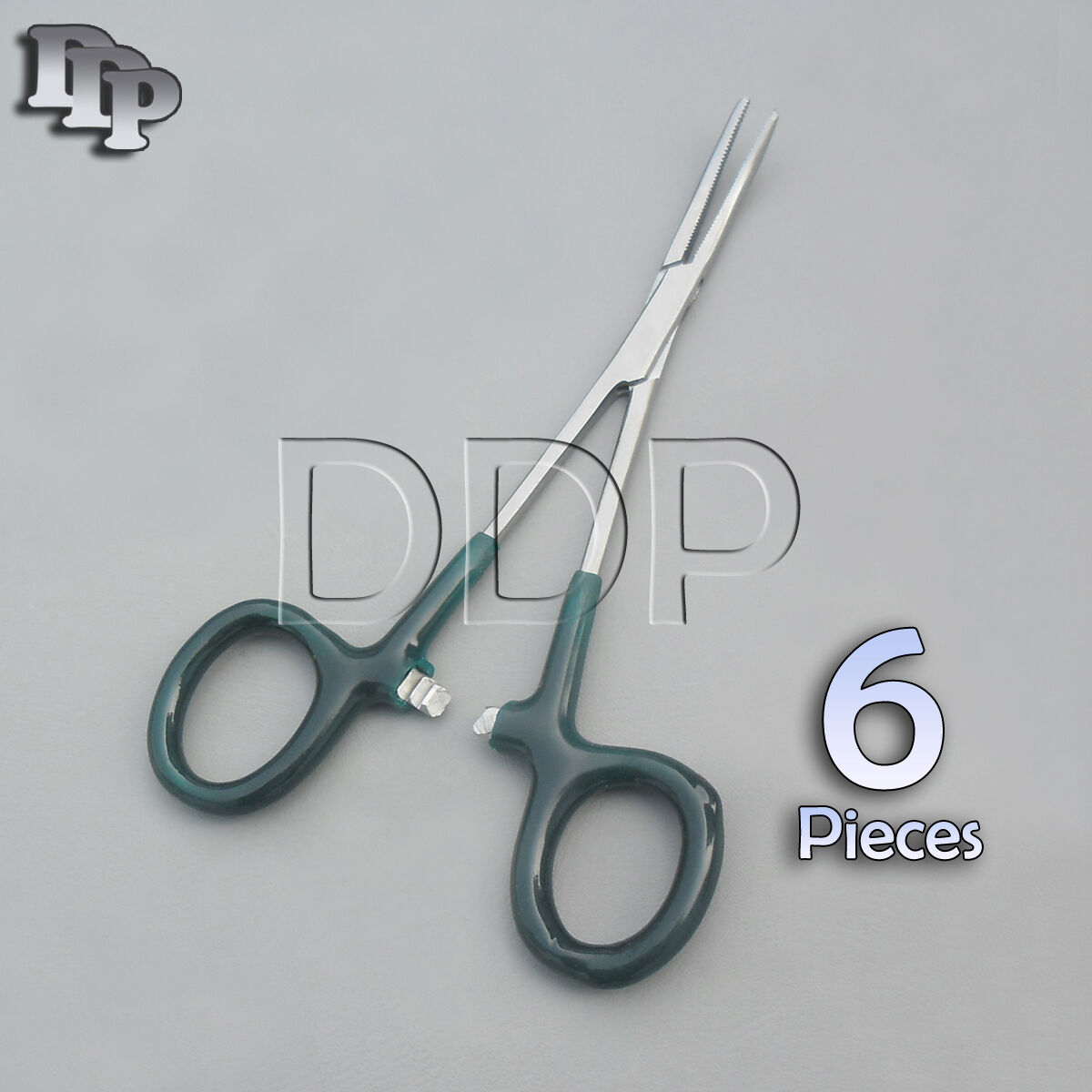 6-Hemostats-Crile-Forceps-Surgical-Instruments-Green-Dep-Handle-550-Curved-131416664547
