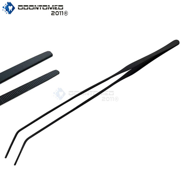Aquarium Long Reptiles Feeding Tweezers 12'' Black Curved Fishtank DS-1430