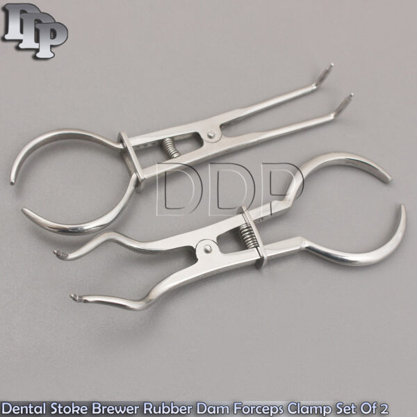 Dental Stoke Brewer Rubber Dam Forceps Clamp Set Of 2 Endodontic Instruments New