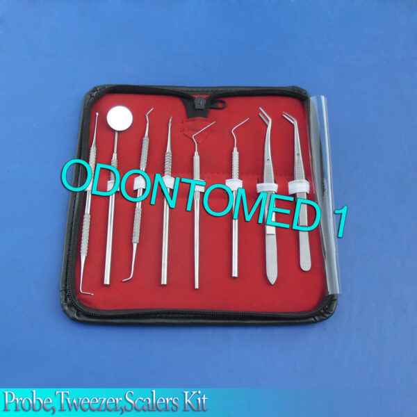 Dental Surgical Instruments Kit Probe Tweezers Scalers Dentist Tools 8pc PR-156