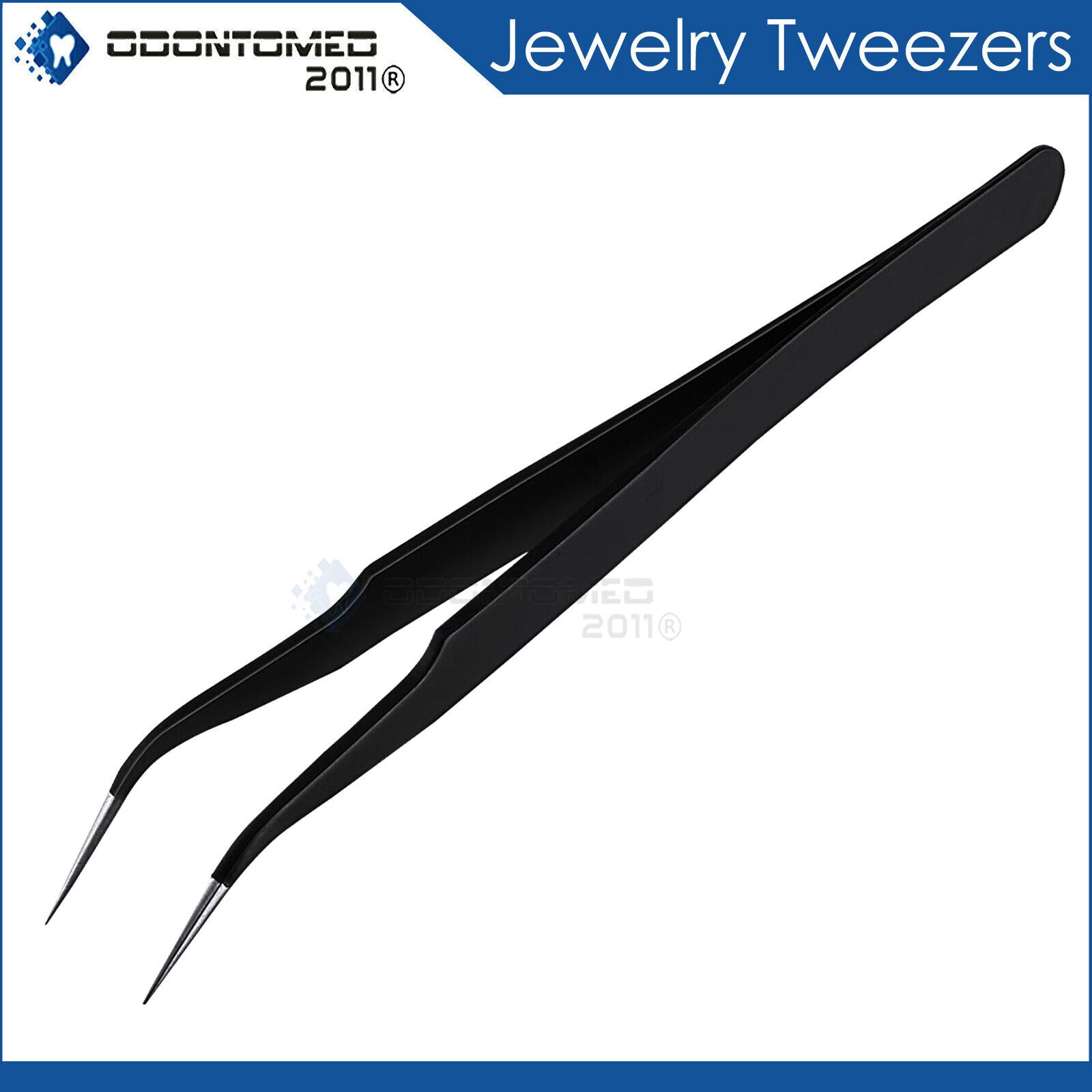 ESD-Anti-Static-Steel-Curved-Bent-Tip-Tweezer-Jewelry-Nipper-Repair-Hand-Tool-112975775347