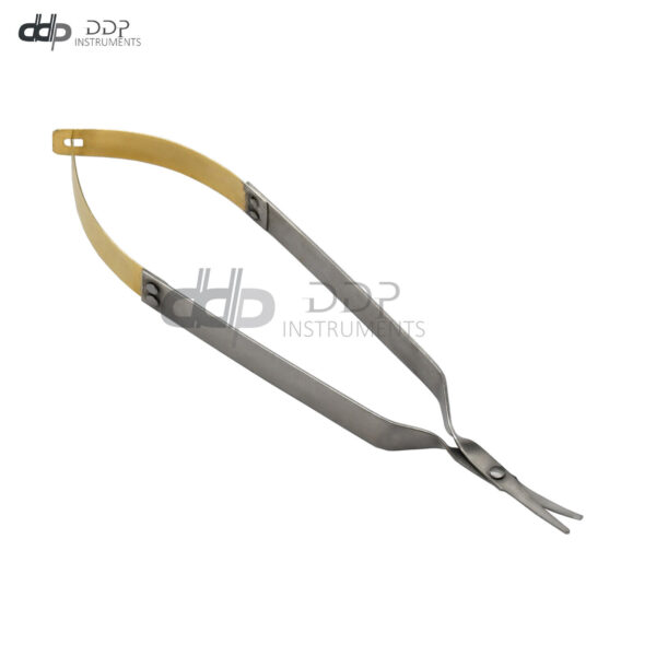 Featherlite Castroviejo Scissors Style Curved 14cm Gold Handle Delicate DS-1362