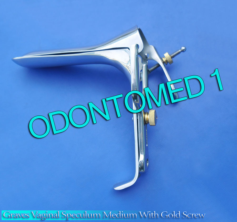 GRAVES-VAGINAL-SPECULUM-MEDIUM-WITH-GOLD-SCREWS-SURGICAL-GYNO-INSTRUMENTS-111016876517-2