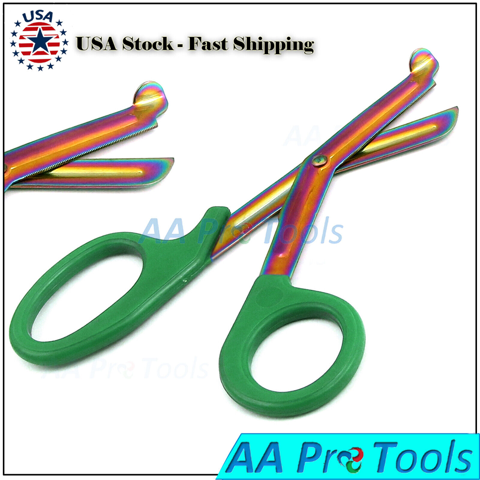 Green-Heavy-Duty-TRAUMA-EMTPARAMEDIC-UTILITY-SHEARS-Multi-Rainbow-Color-Blades-254822665817